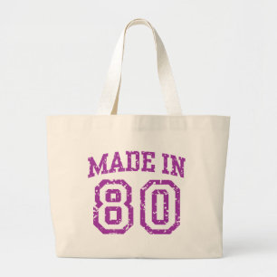 Made in 80 large tote bag