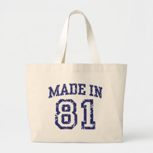 Made in 81 large tote bag