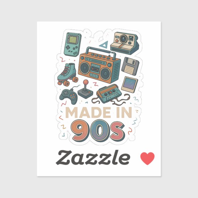 Made In 90s Retro Technology Nostalgia Birthday (Sheet)
