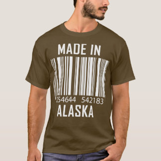 Made In Alaska Barcode Funny T-Shirt