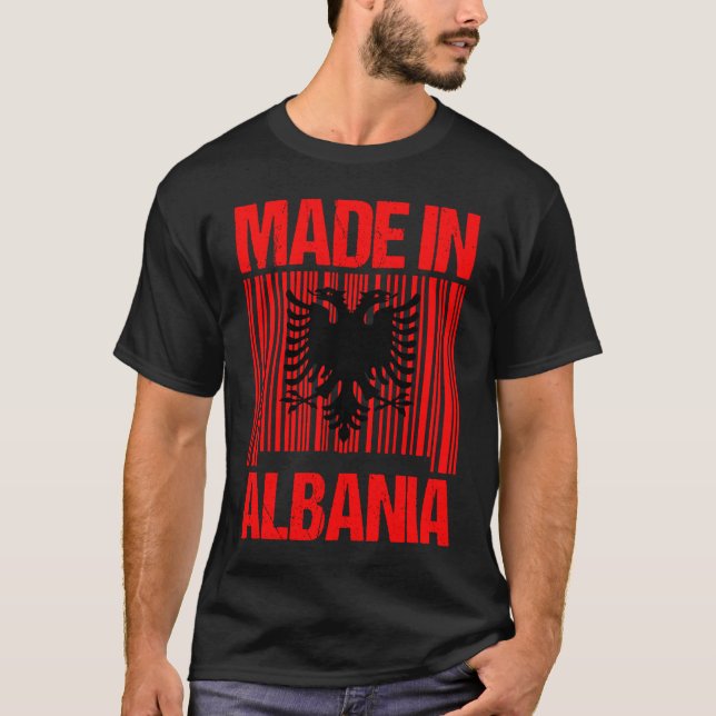 Made in Albania  Albanian flag  eagle T-Shirt (Front)