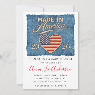 Made In America Baby Shower Invitation