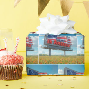 Made In America Billboard In Wildflowers Wrapping Paper