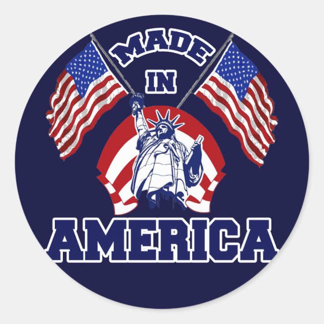 MADE IN AMERICA CLASSIC ROUND STICKER (Front)