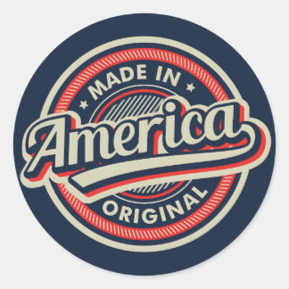 Made in America Original Classic Round Sticker