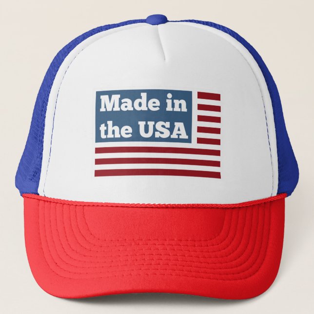 Made in America Patriotic Trucker Hat (Front)