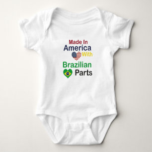 Made In America With Brazilian Parts,baby Gift  Baby Bodysuit