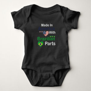 Made In America With Brazilian Parts,baby Gift  Baby Bodysuit