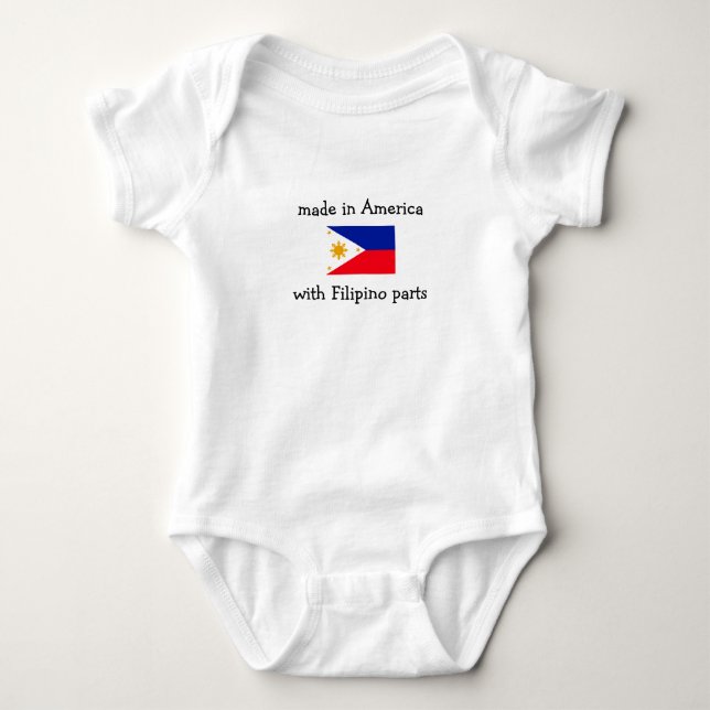 made in America with Filipino parts Baby Bodysuit (Front)