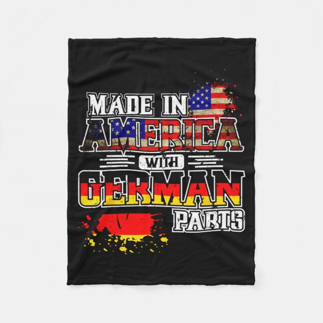 Made In America With German Parts  Fleece Blanket (Front)