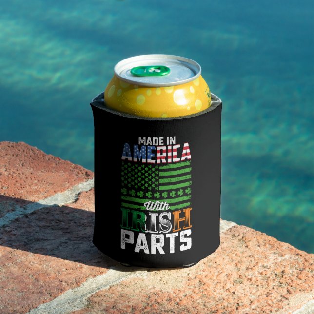 Made in America with Irish Parts St Patrick's Day Can Cooler (In Situ Pool)