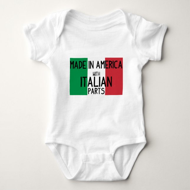 Made in America with Italian Parts Baby Bodysuit (Front)