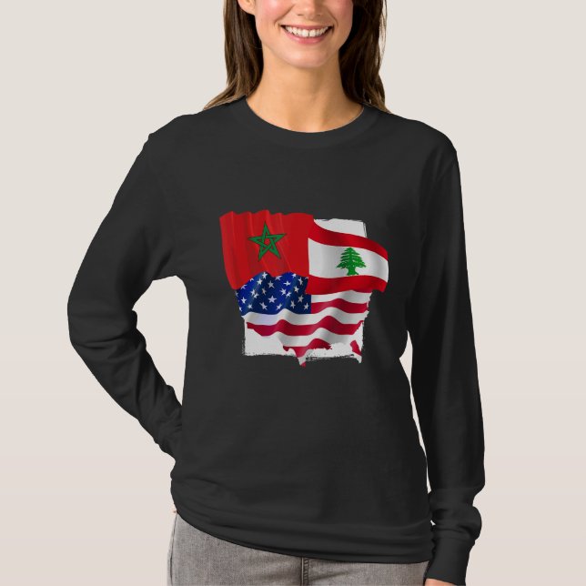 Made In America With Lebanese And Moroccan Present T-Shirt (Front)