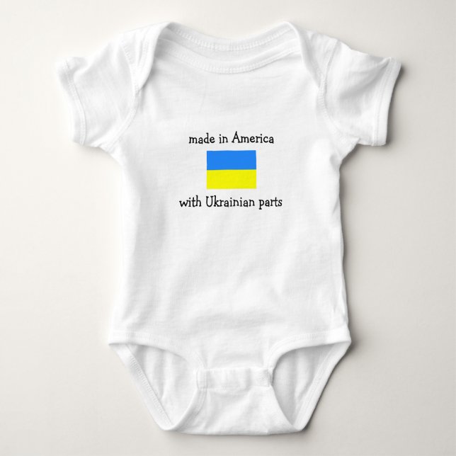 made in America with Ukrainian parts Baby Bodysuit (Front)