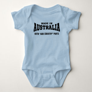 Made In Australia With "add country" Parts Custom Baby Bodysuit