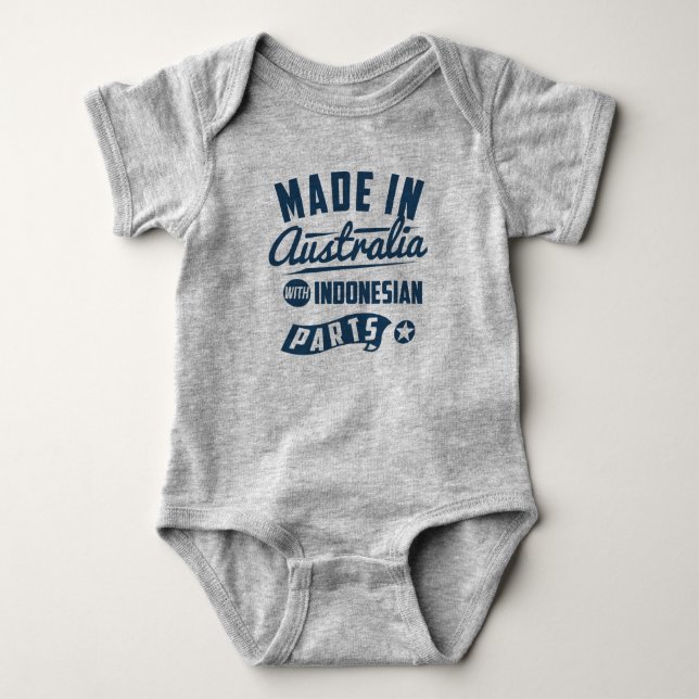 Made In Australia With Indonesian Parts Baby Bodysuit (Front)