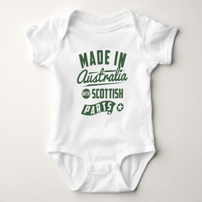 Made In Australia With Scottish Parts Baby Bodysuit (Front)