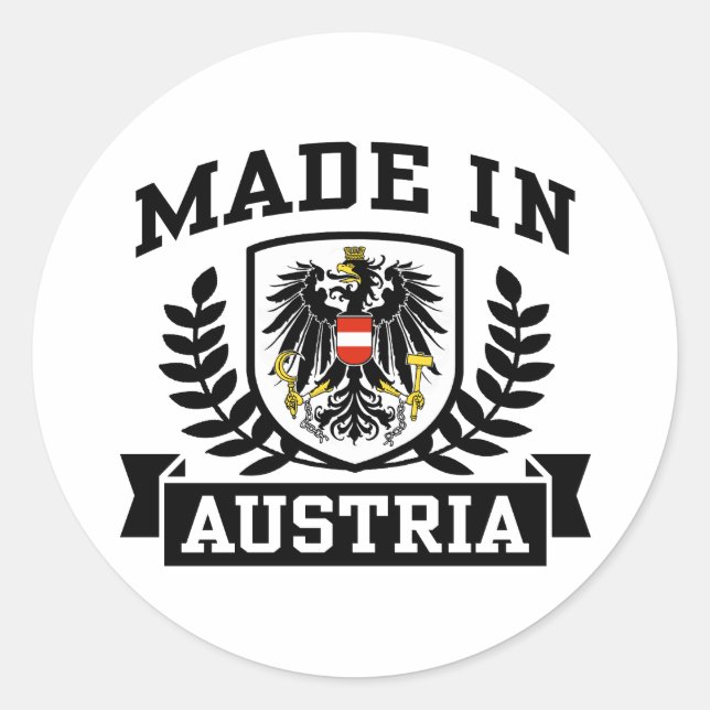 Made In Austria Classic Round Sticker (Front)