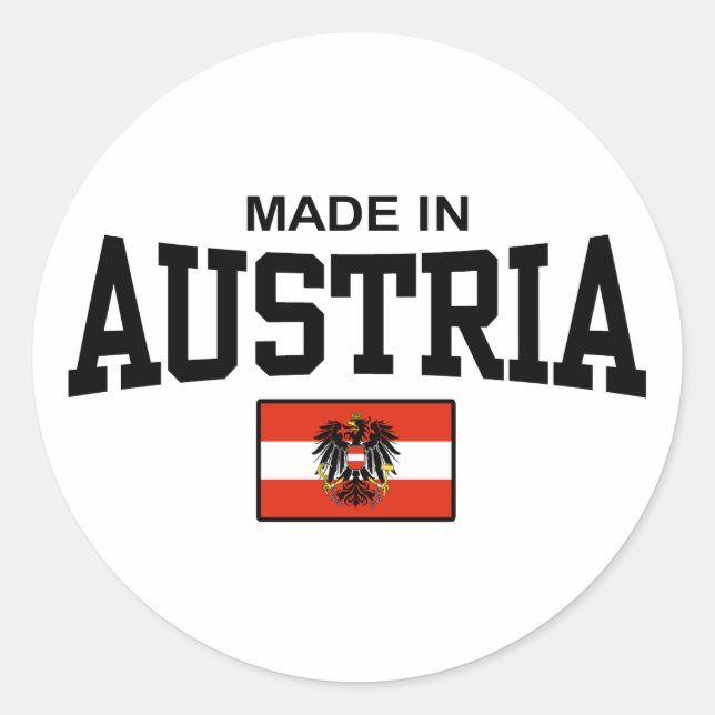 Made In Austria Classic Round Sticker (Front)