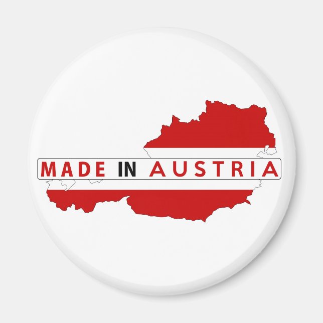 made in austria country map flag product label magnet (Front)