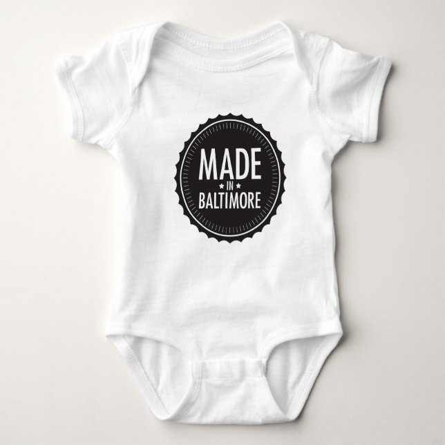 Made in Baltimore baby bodysuit (Front)