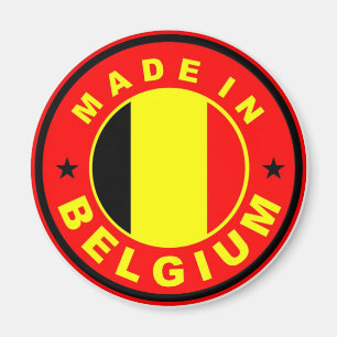 made in belgium country flag label stamp magnet