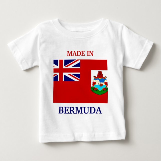 Made in Bermuda with flag of Bermuda baby shirt (Front)