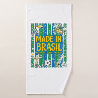 Made In Brasil Cultural Icons Colorful Design Bath Towel