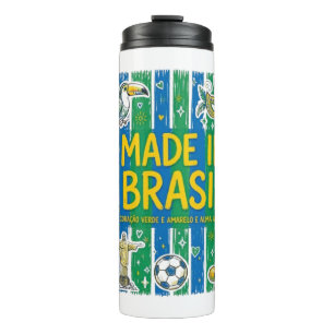 Made In Brasil Cultural Icons Colorful Design Thermal Tumbler