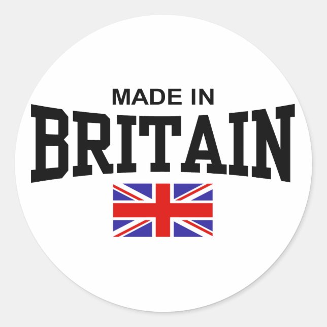 Made In Britain Classic Round Sticker (Front)