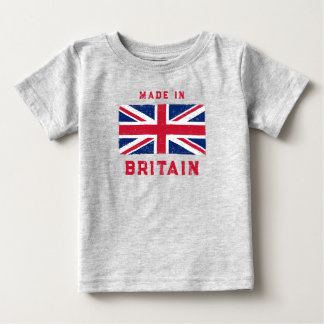 "Made in Britain" (Red Text) Vintage Union Jack Baby T-Shirt