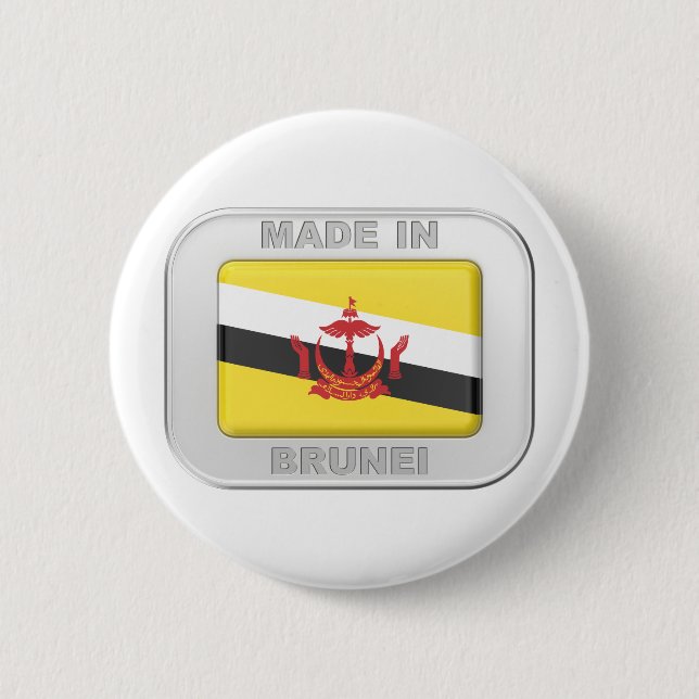 Made in Brunei 6 Cm Round Badge (Front)