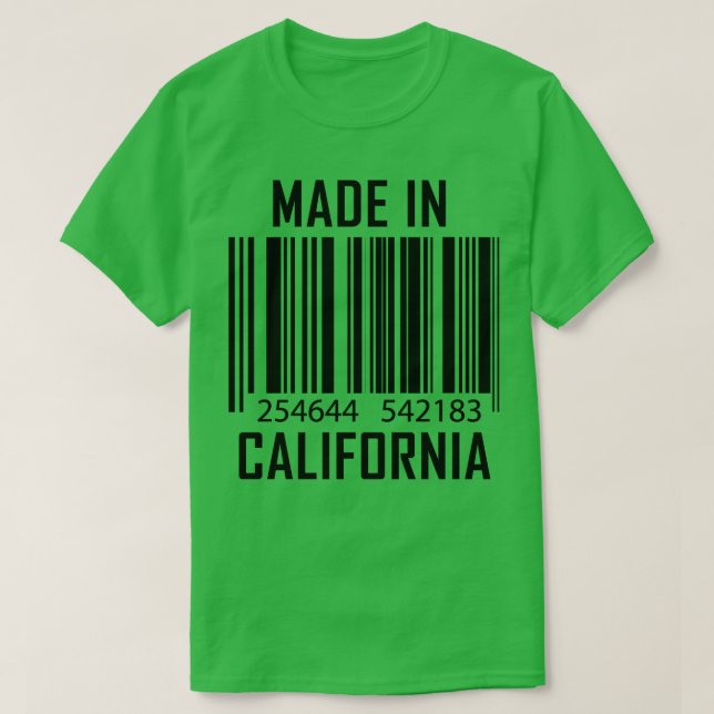 Made in California Barcode  T-Shirt (Design Front)