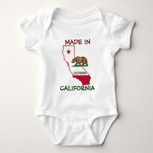 Made in California - Silhouette and Flag Baby Bodysuit