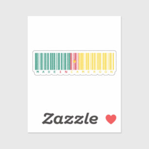 Made in Cameroon Barcode Flag Sticker