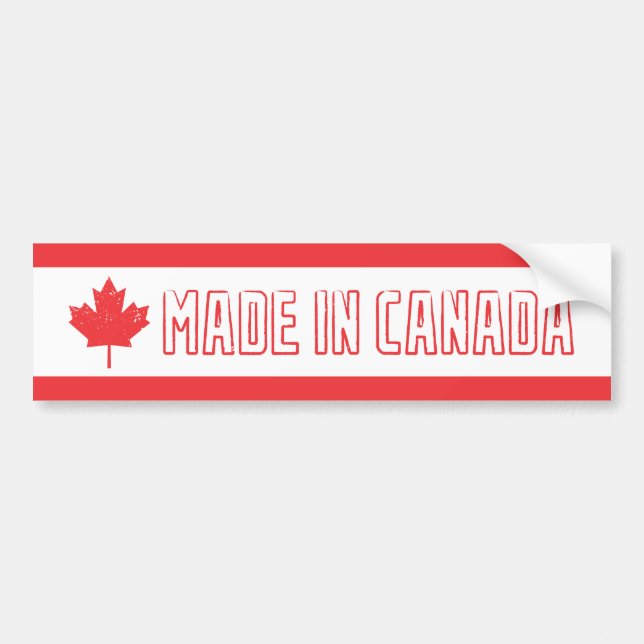 Made In Canada Bumper Sticker (Front)