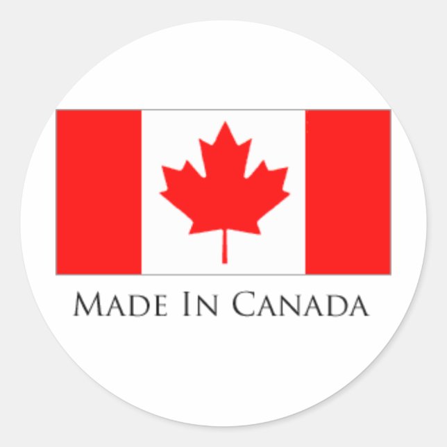 Made in Canada Classic Round Sticker (Front)