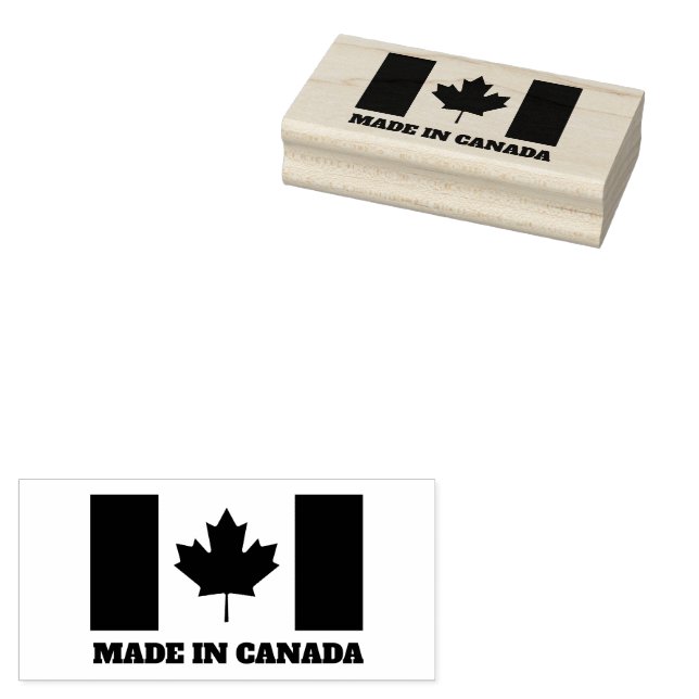 Made in Canada custom rubber stamp with flag (Stamped)
