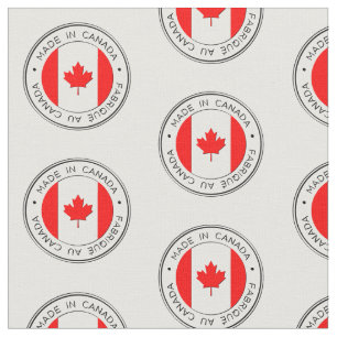 Made In Canada,  Fabrique Au Canada, on White  Fabric
