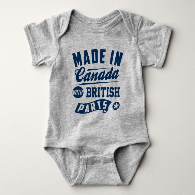 Made In Canada With British Parts Baby Bodysuit (Front)