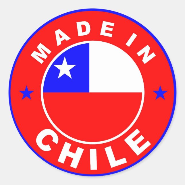 made in chile country flag product label round (Front)