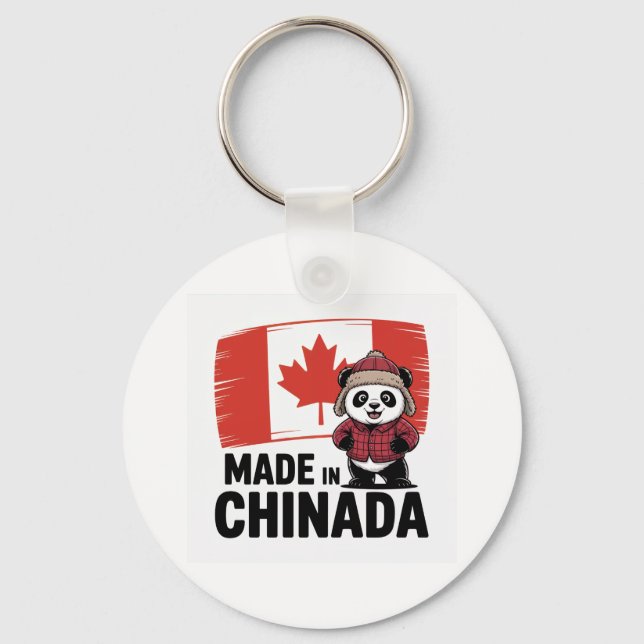 Made in Chinada Panda – Chinese Canadian Key Ring (Front)