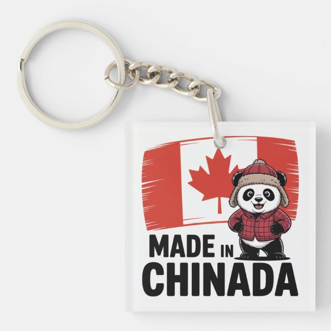 Made in Chinada Panda – Chinese Canadian Key Ring (Front)
