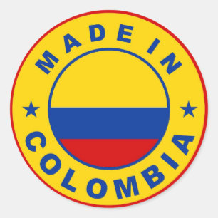 made in colombia country flag product label round