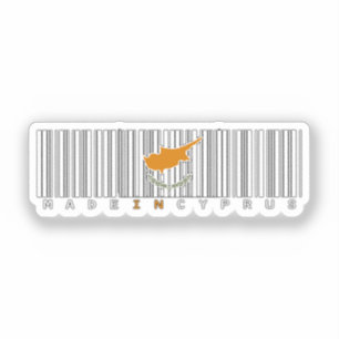 Made in Cyprus Barcode Flag Sticker