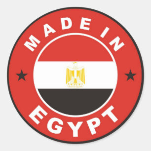 made in egypt country flag label round stamp
