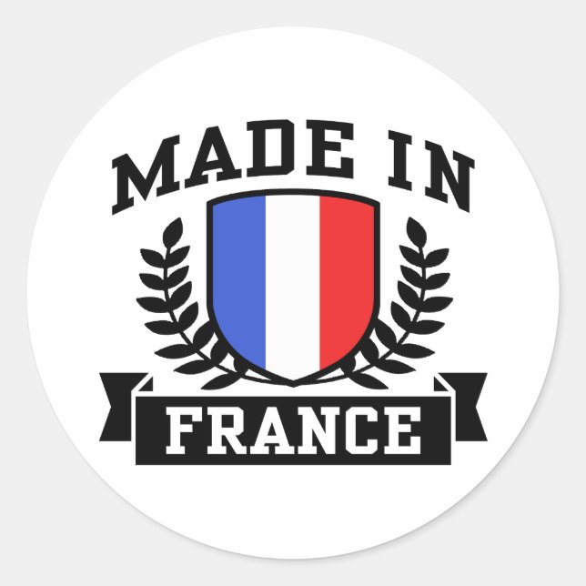 Made In France Classic Round Sticker (Front)