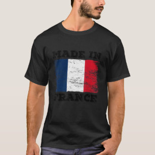 Made In France With French Flag Graphic Cool Desi T-Shirt