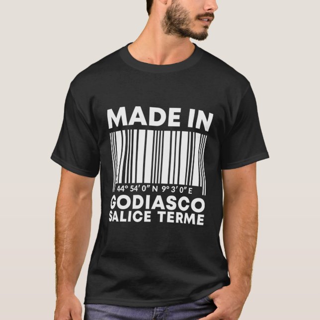 Made In Godiasco Salice Terme Barcode T-Shirt (Front)