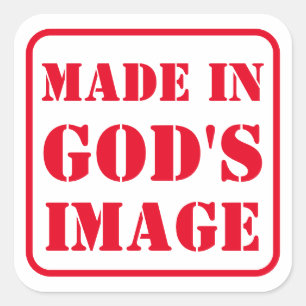 Made in GOD's Image Square Sticker
